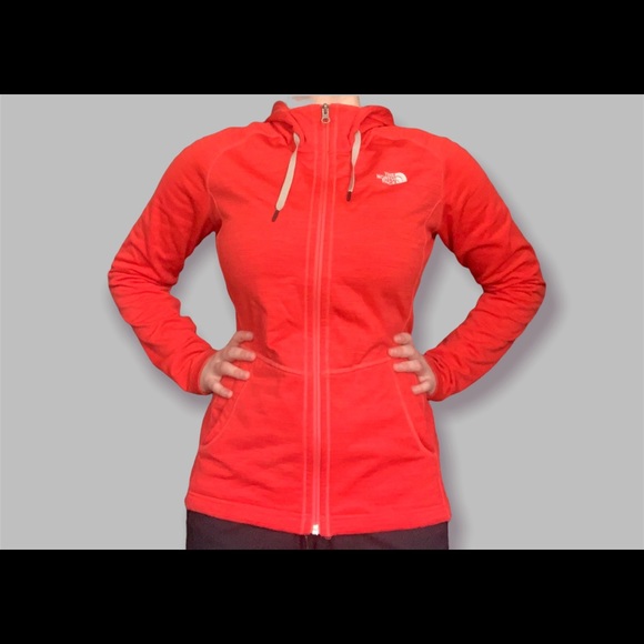 MEDIUM ‘THE NORTH FACE’ ORANGE ZIP UP SWEATER - Picture 4 of 7